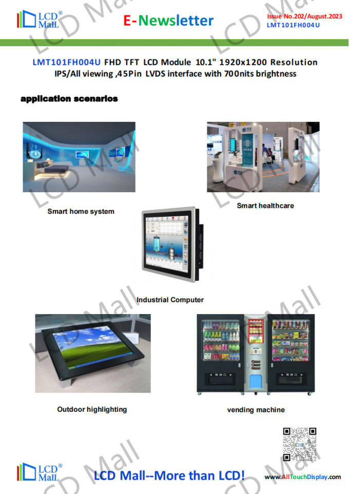 последние новости компании о Издание 202 Newsletter_10.1 дюйм LMT101FH004U Из LCD Mall  2