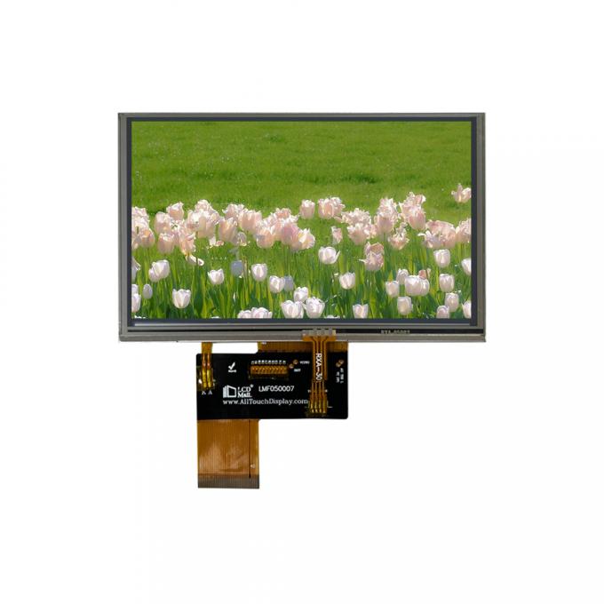 5.0 дюймовый ландшафтный TFT LCD дисплей 800 * 480 разрешение 550nits 40pin RGB интерфейс Капацитивная сенсорная панель для умного дома 0