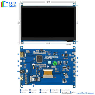 7-дюймовый HDMI TFT дисплей 1024*600 точек HDM интерфейс 6 часов